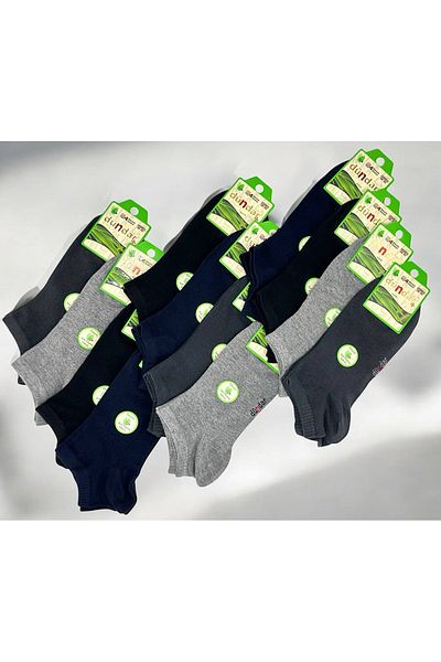 MYS GRUP TEKSTİL Κάλτσες Unisex Booties 12 συσκευασιών από μπαμπού κοντές χωρίς ραφές και χωρίς οσμή (Dündar)