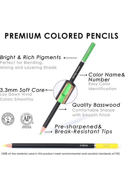 COOYA 72 Colors Drawing Pencils, with Oil-Based Cores, Professional Art Supplies