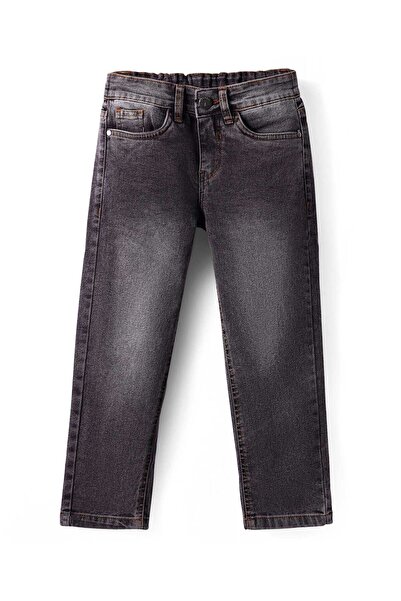 Pine kids بنطلون جينز باين كيدز منسوج ومغسول بطول كامل - أسود