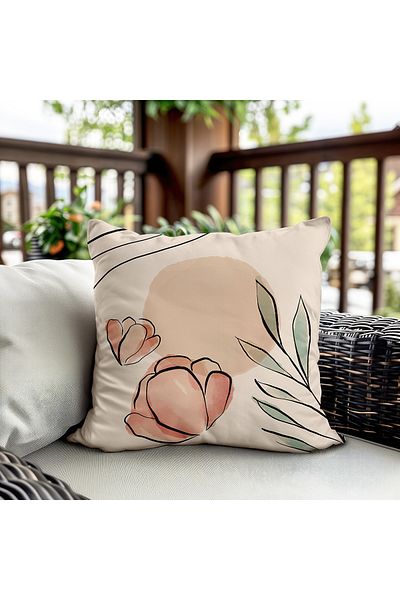 Evmila Husa de perna din catifea cu tema primavara 43x43 Cm Imprimare pe doua fete