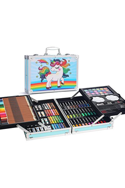 COOYA 145pcs Art Supplies Set, with Portable Aluminum Case, Gift for Kids