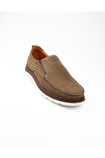 BABALİ 3050 Restfull Sand Nubuck Leather Marine Casual Ανδρικά παπούτσια με μπαμπά