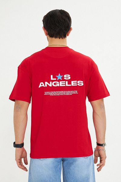The Champ Clothing Ανδρικό μπλουζάκι Los Angeles Print 100% Cotton Oversize