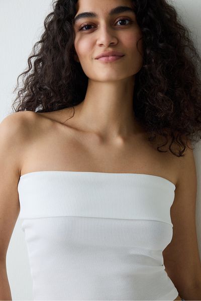 Penti Faltbares Bandeau-Oberteil in Off-White