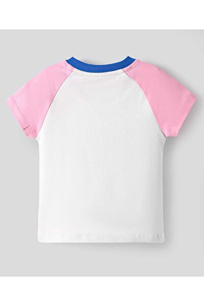 Bonfino Bonfino 100% Cotton Knit Half Raglan Sleeve T-Shirts Full of Joy Text Pack Of 5-White Pink & Blue