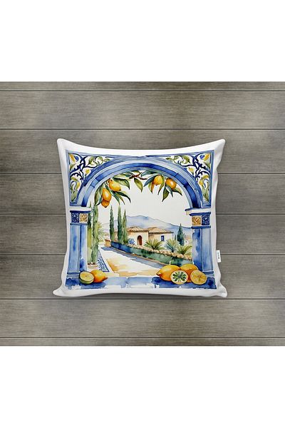 Evmila Husa de perna din catifea cu tema primavara 43x43 Cm Imprimare pe doua fete