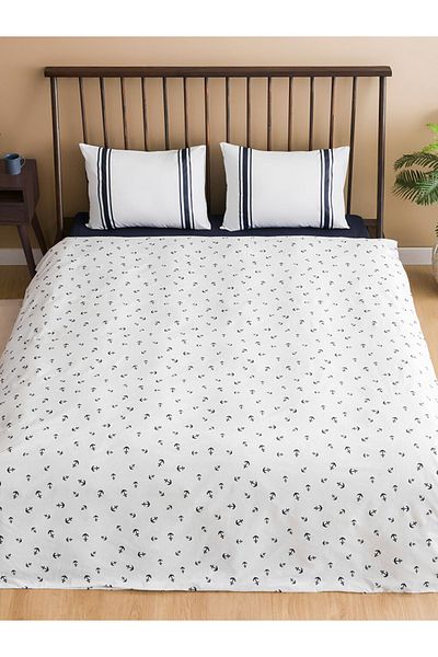 LC Waikiki Lcw Home Mixed Cotton Printed Double Duvet Cover Set