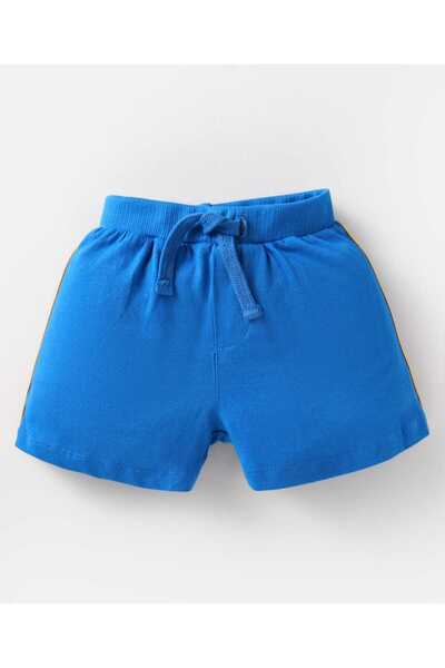 Babyhug Babyhug Cotton Knit Solid Color & Printed Shorts Pack of 2 - Blue & Red