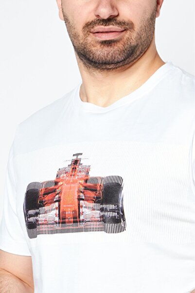 Scuderia Ferrari Men Sportswear Fit Short Sleeve Outdoor T-Shirts, White