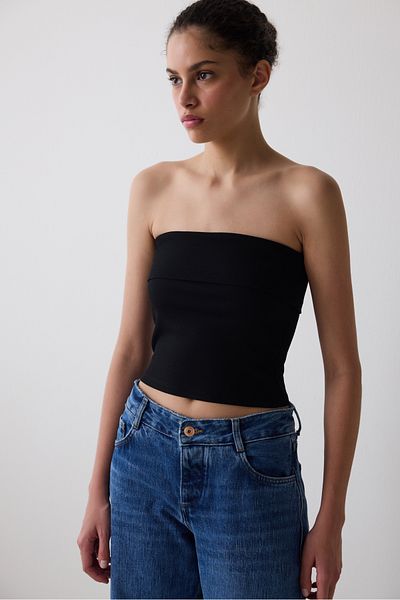 Penti Faltbares Bandeau-Oberteil in Schwarz