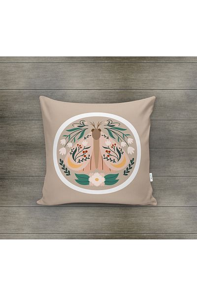 Evmila Husa de perna din catifea cu tema primavara 43x43 Cm Imprimare pe doua fete