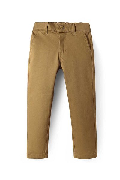 Pine kids Pine Kids Cotton Woven Full Length Solid Colour Trouser - Tan