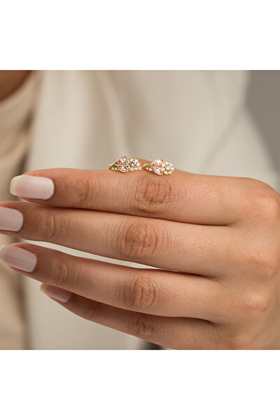 Çgk Çiğdem Gürel Kuyumculuk 22 Ayar Pembe Papatya Çocuk Altın Küpe