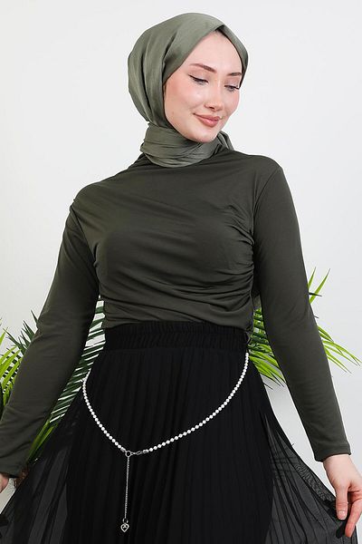 KAWEL Αφίσες για Draped Blouse Khaki