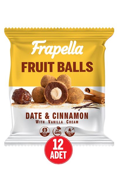 Frapella Cinnamon Covered Vanilla Cream Filled Fruit Ball 40 Gr. X 12 Pieces
