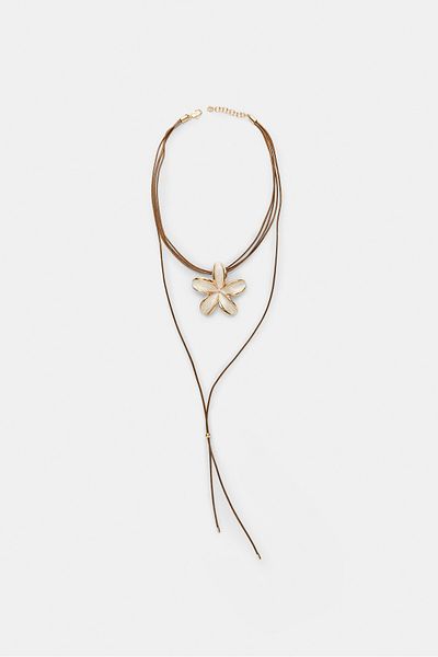 Stradivarius Floral cord necklace