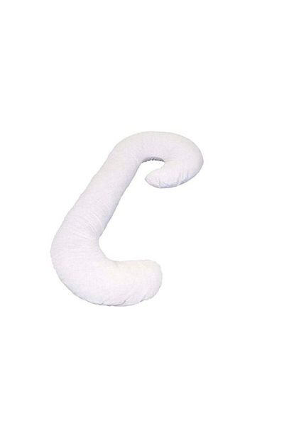 COOYA C-Shaped Maternity Pillow, Cotton White Pregnancy Support Pillow 150x62x25cm