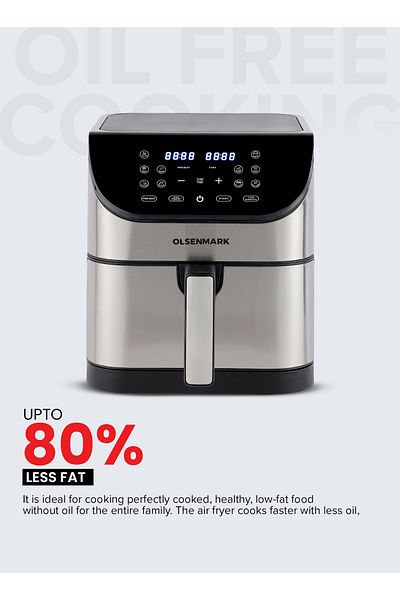 Olsenmark Digital Air Fryer  6 L 1500 W OMAF2346R Black and Silver
