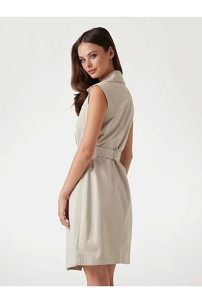 Guess Sl Benedetta Dress Γυναικείο Μπεζ Φόρεμα W5gk0vwh5v1-g9d0