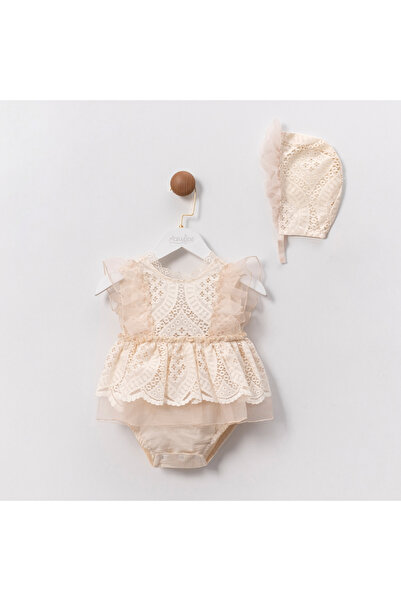 Cumino Kız Bebek ikili takım dantelli şapka detaylı mevlüt doğumgünü özel günler