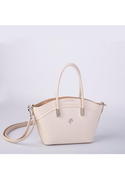 Nas Bag Mini geantă de mână de umăr pentru femei 1375 Mini portofel de mână crem
