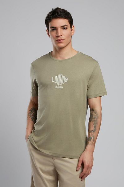 Lee Cooper Lev Men's O Neck T-Shirt Khaki