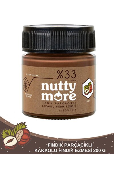 Nutty More %33 Fındık Parçacıklı Kakaolu Fındık Ezmesi 200 gr