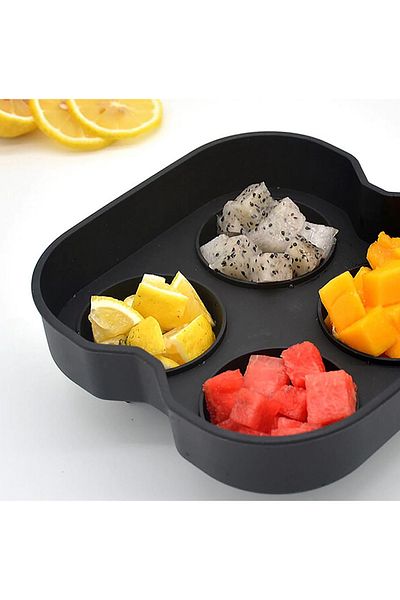 Eysigo Large Size Silicone 4 Compartment Ball Ice Mold, Black