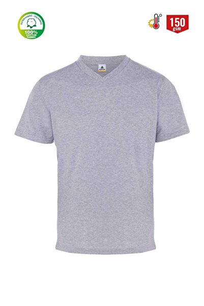 MyForm T-shırt Comfort V Yaka Supreme Gri 08129