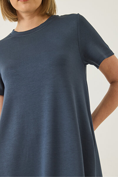 Bianco Lucci Rochie de bază cu mânecă scurtă, cu decolteu, cu buzunar, 300 60283218