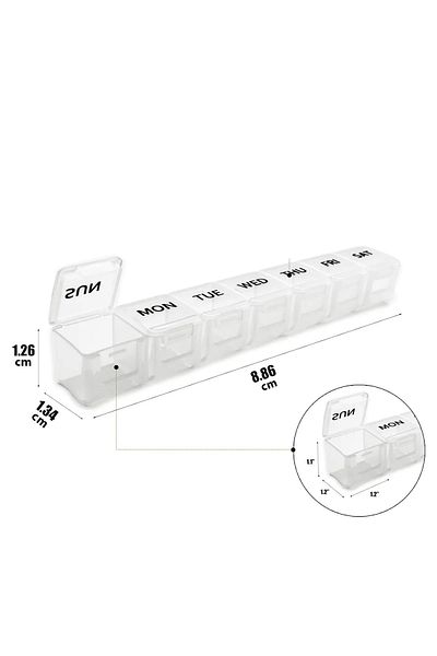 COZY SENSE Pill Organizer with Compartments, Weekly Reminder Log and Travel Container