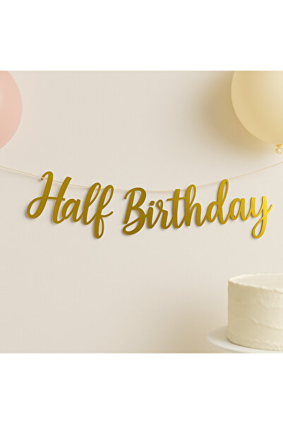 Partifabrik Золотий колір Напіврічний день народження Золотий напис