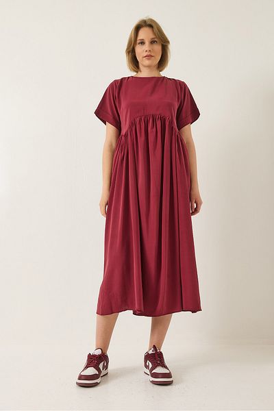 Bianco Lucci Rochie modal de vară cu mâneci scurte pentru femei, cu cusături asimetrice, buzunare 60283187