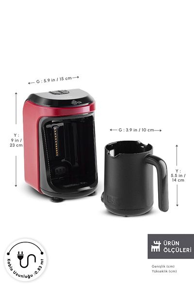 Karaca Aparat de cafea turcesc Memory Tube Milk Red