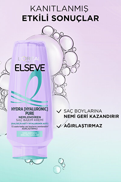 ELSEVE Hydra [hyaluronic] Pure Salisilik Asit Içeren Yağlanma Karşıtı Nemlendirici Saç Kremi 250ml