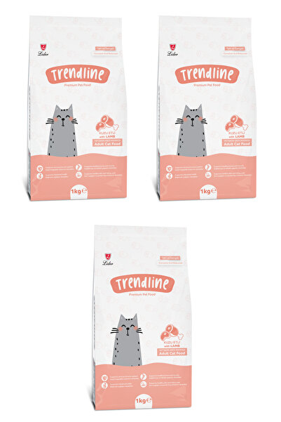 Trendline Kuzu Etli Yetişkin Kedi Maması 1 Kg 3'lü Set