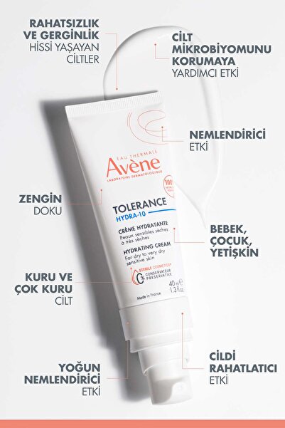 Avene Tolerance Hydra-10 Kuru veya Çok Kuru Hassas Citler için Nemlendirici Krem 40 ml