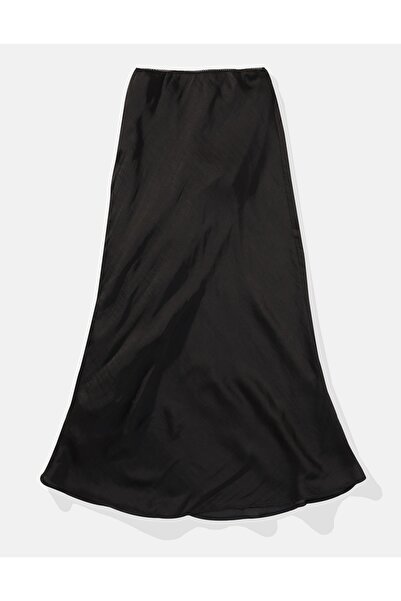 AMERICAN EAGLE Ae High-Waisted Satin Midi Skirt