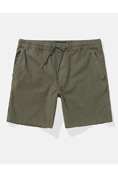 AMERICAN EAGLE Ae flex 8" lived-in linen-blend trekker short