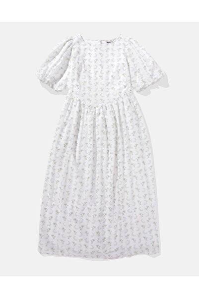 AMERICAN EAGLE AE Puff Sleeve Drop Waist Maxi Dress