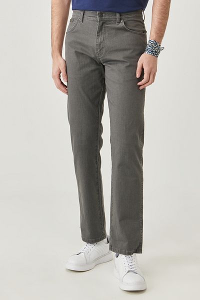 WRANGLER Texas Authentic Straight Fit Anthrazit-Stretchhose mit normaler Taille