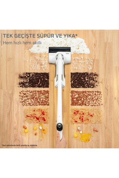 TEFAL X-Clean 10 Islak Sert Zemin Temizleyici Kablosuz Dikey Süpürge-Kendini Temizler Kurutur - İlave Rulo