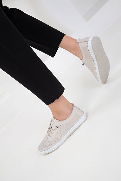SOHO Béžové dámské tenisky z pravé kůže 20552