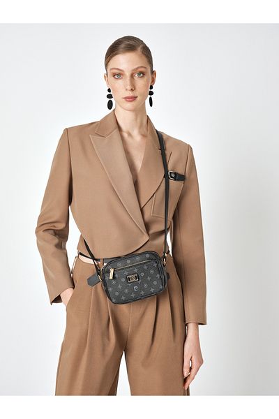 Pierre Cardin Geantă de umăr încrucișată pentru femei Monogram neagră 05PO25Y1879