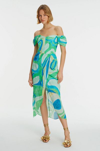 Exquise Rochie cu model lungime midi fără bretele