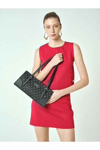Pierre Cardin Geantă de umăr pentru femei Black Monogram 05po25y2047
