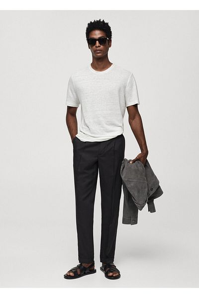 MANGO Ανδρικό T-Shirt - Εκρού, Model67006024