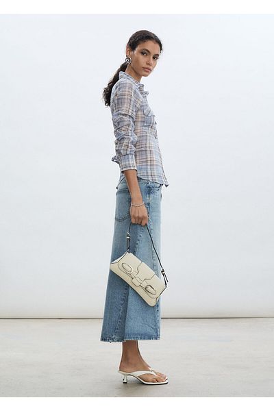 MANGO Woman Cămașă albastră pentru femei 77093262