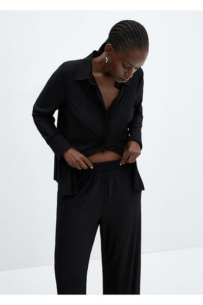 MANGO Woman Wide Leg Woven Trousers