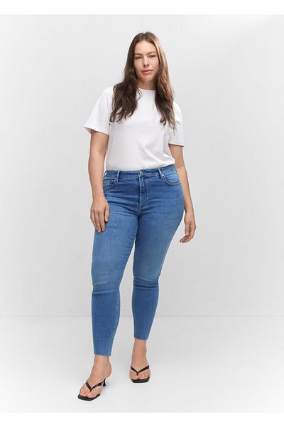 MANGO Woman Blugi de damă de culoare medie denim 57140311